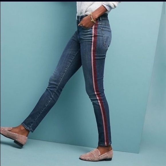 MOTHER Denim - MOTHER Denim The Looker Ankle Skinny Jeans in Here Kitty Kitty Glitter
